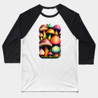 Mushroom Doodle Baseball T-Shirt